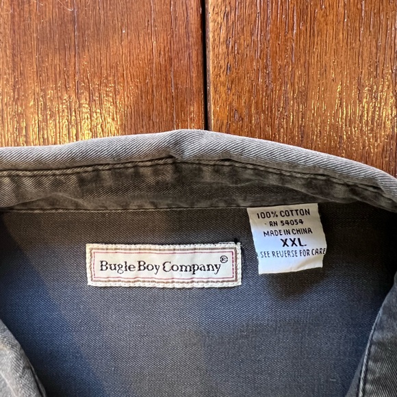 VTG 80’s Bugle Boy Company grey button up shirt. Size XXL fits like maybe XL - Picture 10 of 10